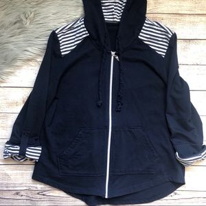 Blue Navy Sweater Nautical White Stripes